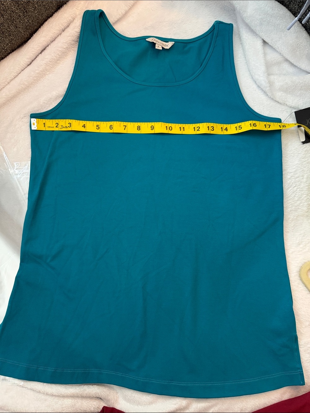 John Mark Teal Scoop Neck Tank Top